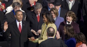 Barack Hussein Obama sworn in as the 44th President