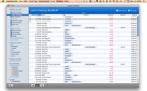 Quicken Financial Life's ledger