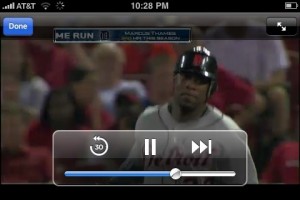 MLB At Bat lets you easily skip back 30 seconds in the video feed